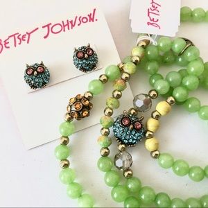 Betsey Johnson ‘Betsey’s Delicates” Owl Green Set  NWT!